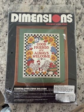 DIMENSIONS Country Sunflower Welcome Cross Stitch - Green & Multi